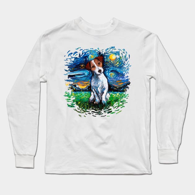 Jack Russell Terrier Night Long Sleeve T-Shirt by sagittariusgallery